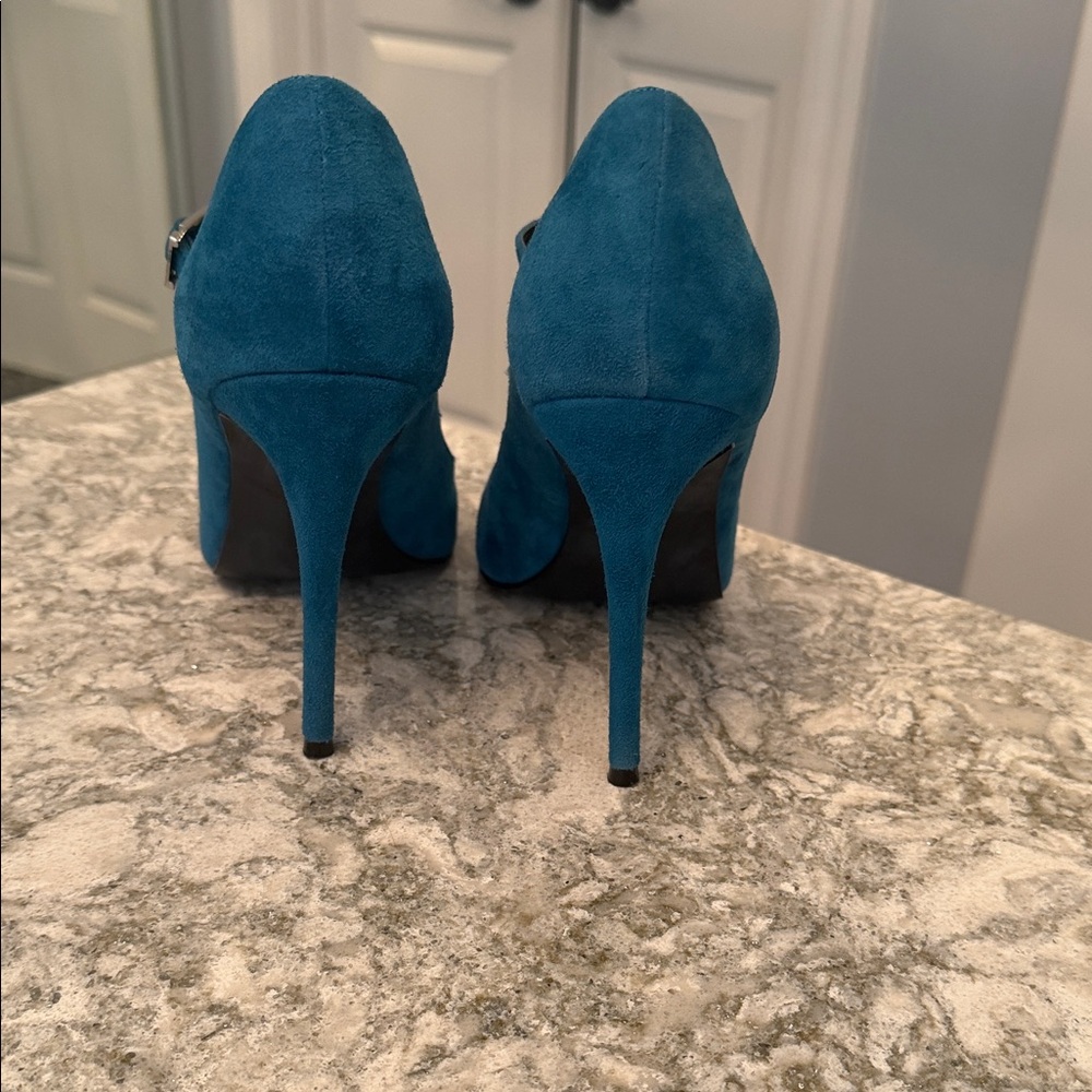 Charles David Teal Suede Heels - Picture 5 of 6